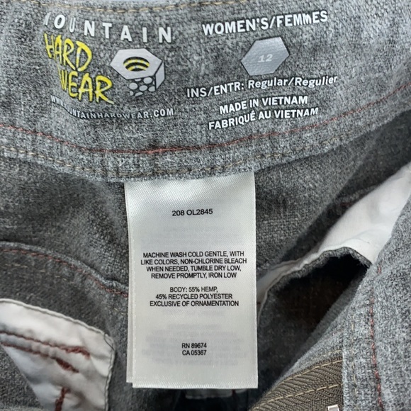Mountain Hardwear Pants Heavy Weight Hemp 12 Grey - Picture 8 of 8